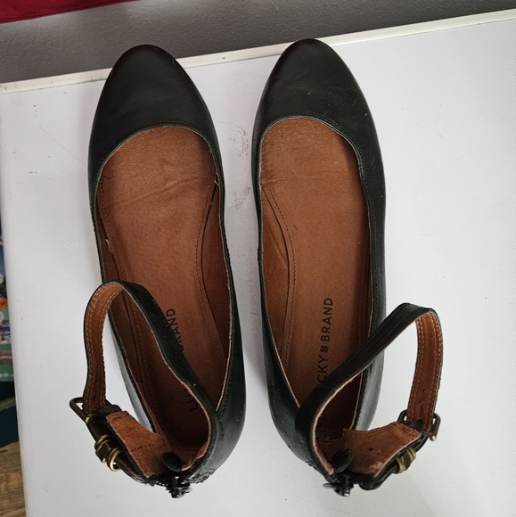 Lucky Brand leather ballet flats with ankle straps 9.5 - Picture 5 of 10